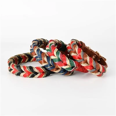 Braided Leather Dog Collars