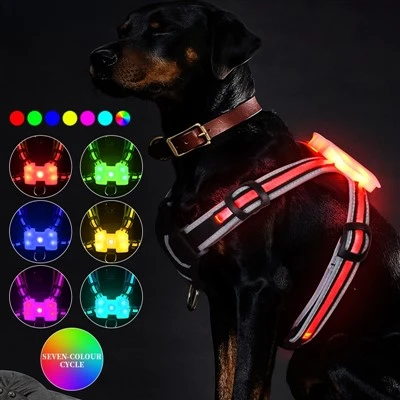 Light Up Dog Harness Rechargeable